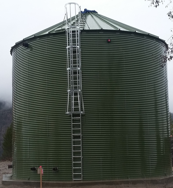 Corrugated Steel Green Rainwater Tank