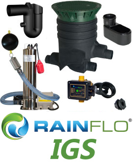RainFlo 200 Gallon Closed Top Tank and Filter Bundle - Rainwater Collection  and Stormwater Management
