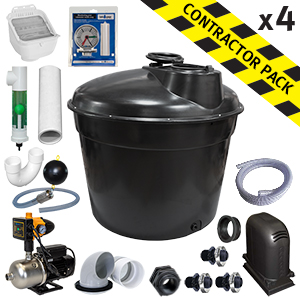 1000 Gallon Preconfigured Above Ground Rainwater Collection Package - Contractor Pack